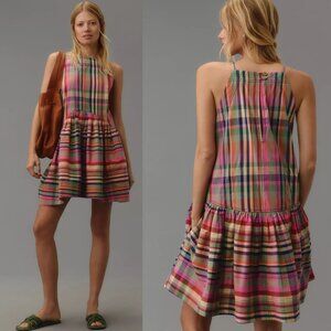 NEW Anthropologie The Kyla Flounce Mini Dress by Pilcro​ MP PM NWT PINK